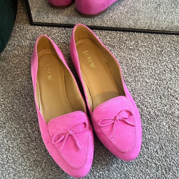 J. Crew Vibrant Pink Suede Loafers - Picture 2 of 5